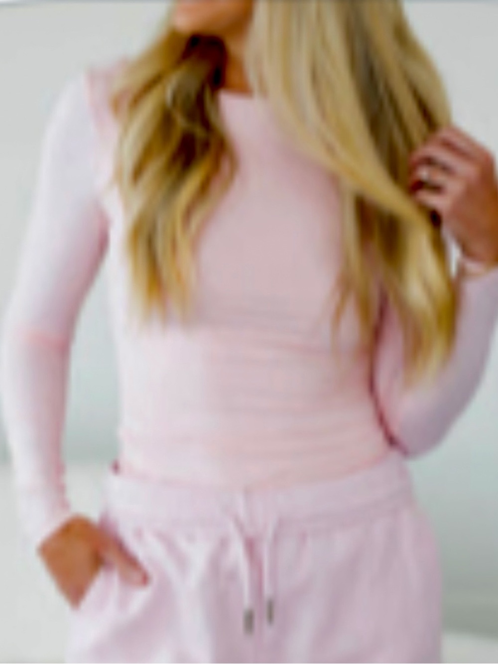 Lily & Lottie Long Sleeve Top Size XL Blush Pink Kara Seamless Crew New